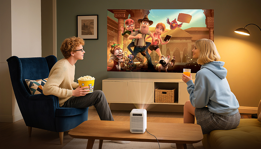 BYINTEK LOVE Series home theater projector for immersive living room cinema experience